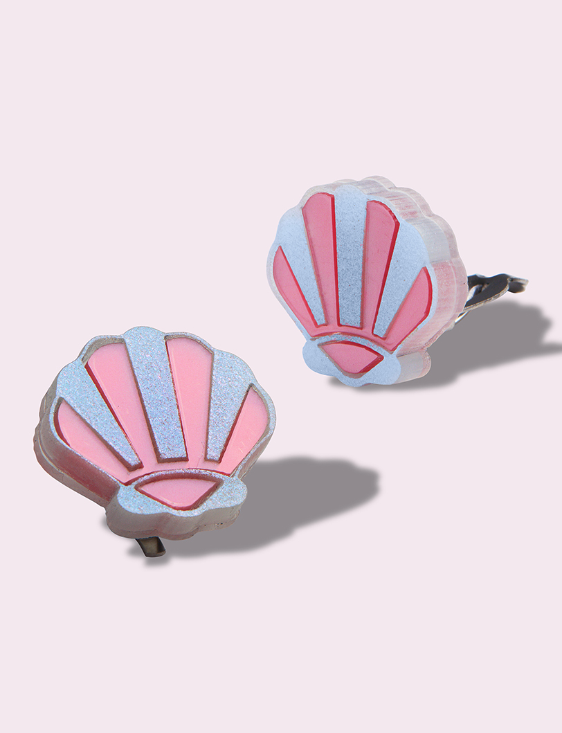Pink Seashell Clip-on Earrings